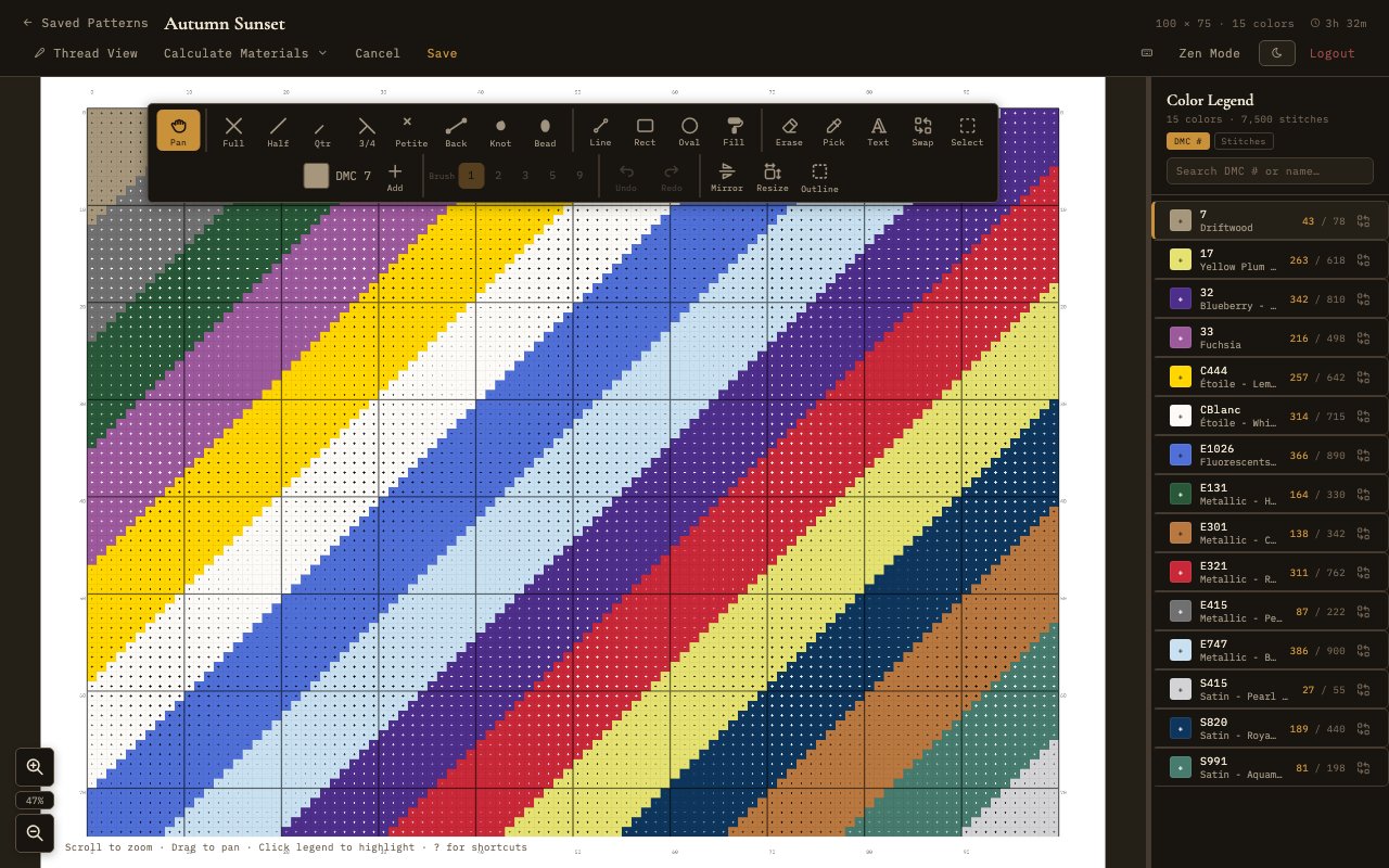 Pattern editor with drawing tools
