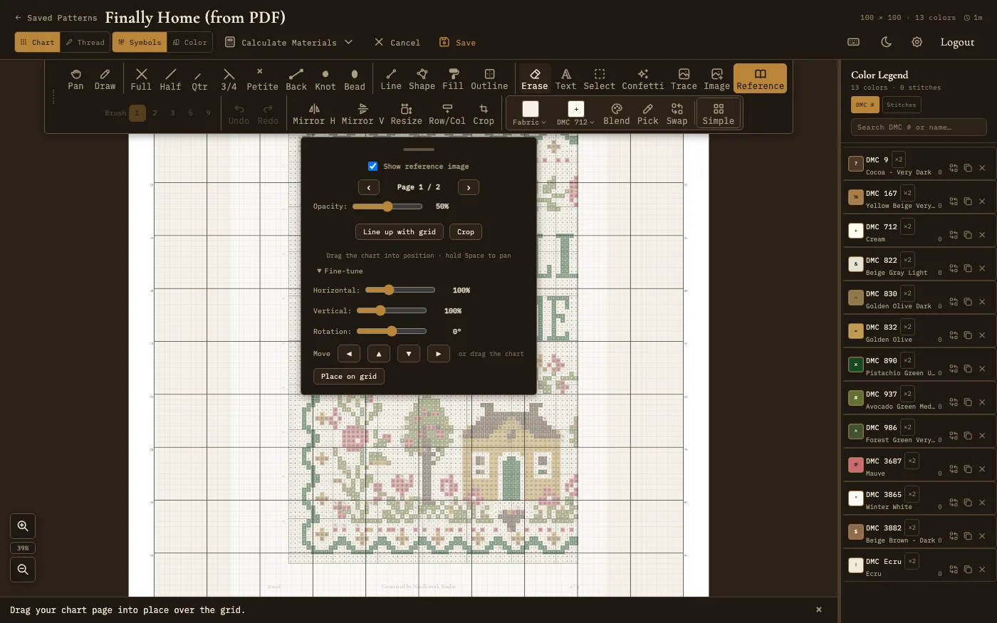 The Reference tool panel with Fine-tune open