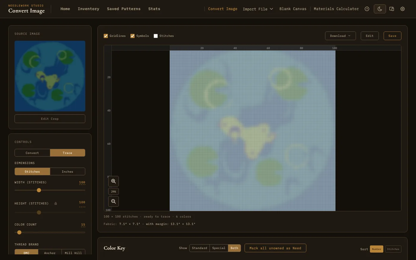Trace It Myself: a blank pattern with the picture underneath